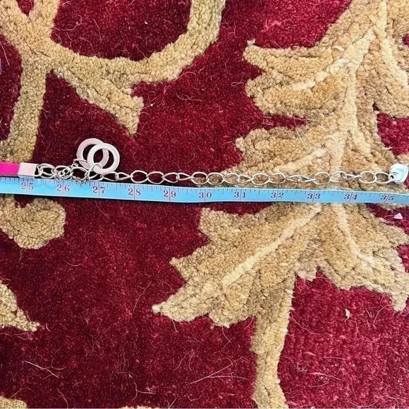 Teen Girl Rhinestone Belt Fuchsia Leather Chainlink Extension Silver Tone Belt - Picture 12 of 12